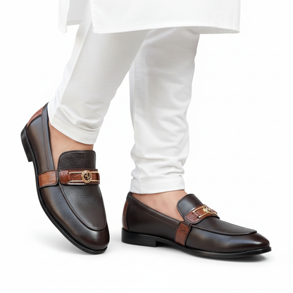 HP Horse Dark Brown Loafer-1086-BR