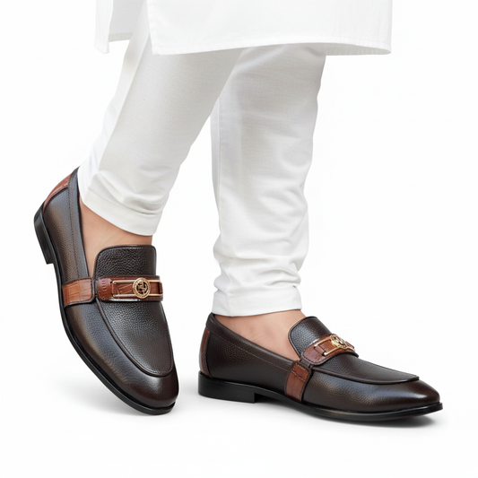 HP Horse Dark Brown Loafer-1086-BR