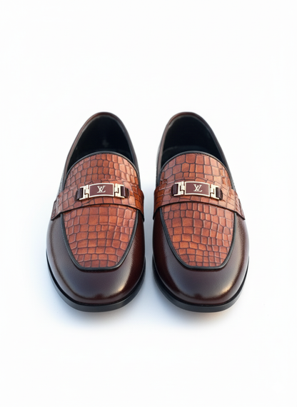 HP-Crocodile Milled Loafer-1080-BR