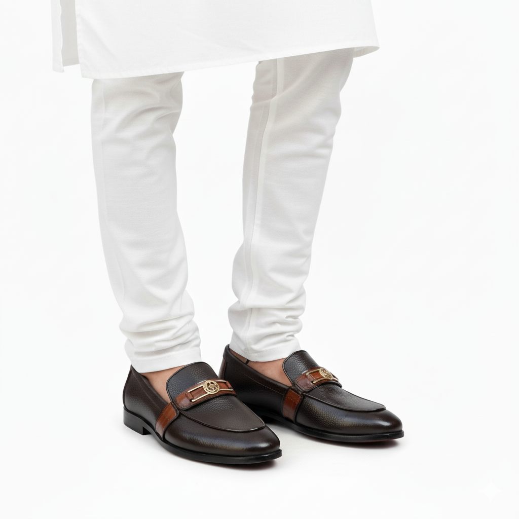 HP Horse Dark Brown Loafer-1086-BR