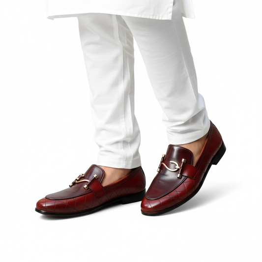 HP-S Buckle Red Loafer-1011-BR