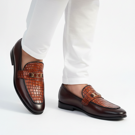 HP-Crocodile Milled Loafer-1080-BR