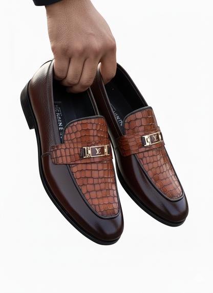 HP-Crocodile Milled Loafer-1080-BR