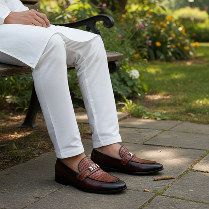 HP-Crocodile Milled Loafer-1080-BR