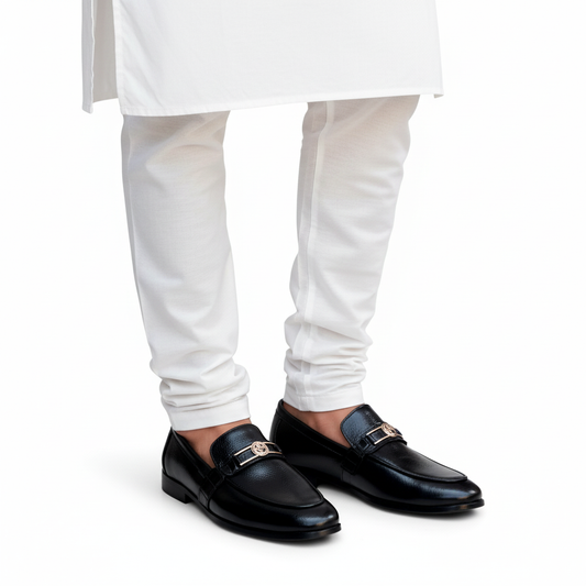 HP Horse Black Loafer-1086-BL