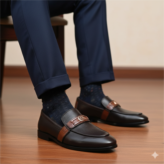 HP Horse Dark Brown Loafer-1086-BR