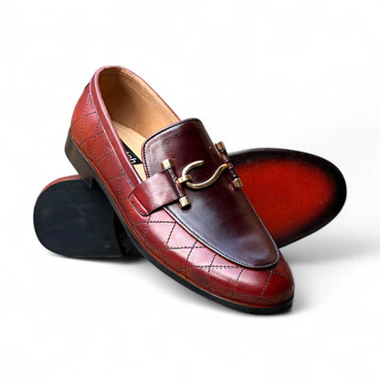 HP-S Buckle Red Loafer-1011-BR Hi Patch Store