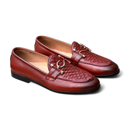 HP-S Knitted Red Loafer-1015-BR Hi Patch Store