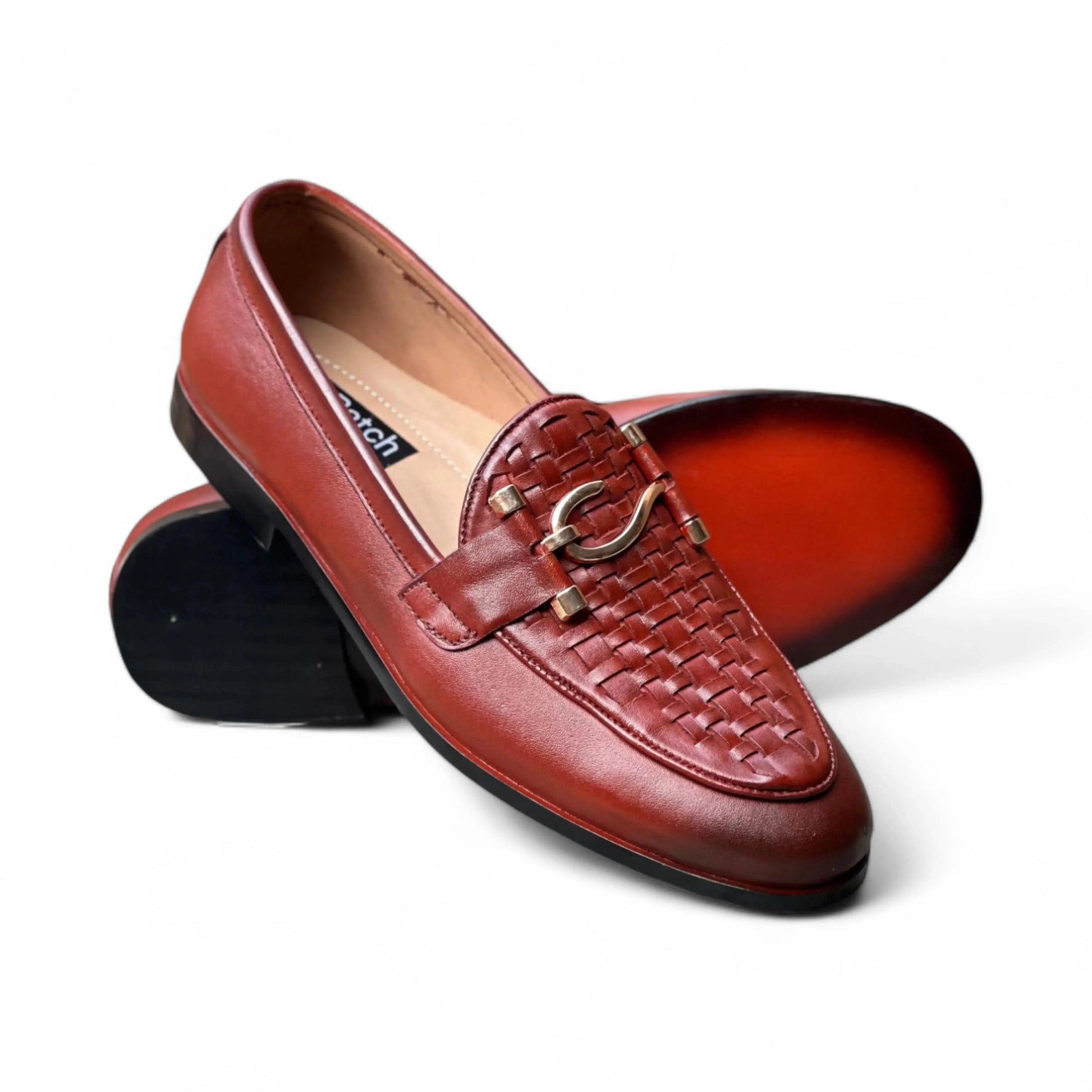 HP-S Knitted Red Loafer-1015-BR Hi Patch Store