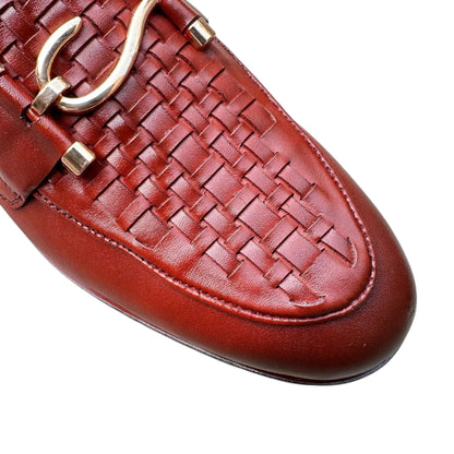 HP-S Knitted Red Loafer-1015-BR Hi Patch Store