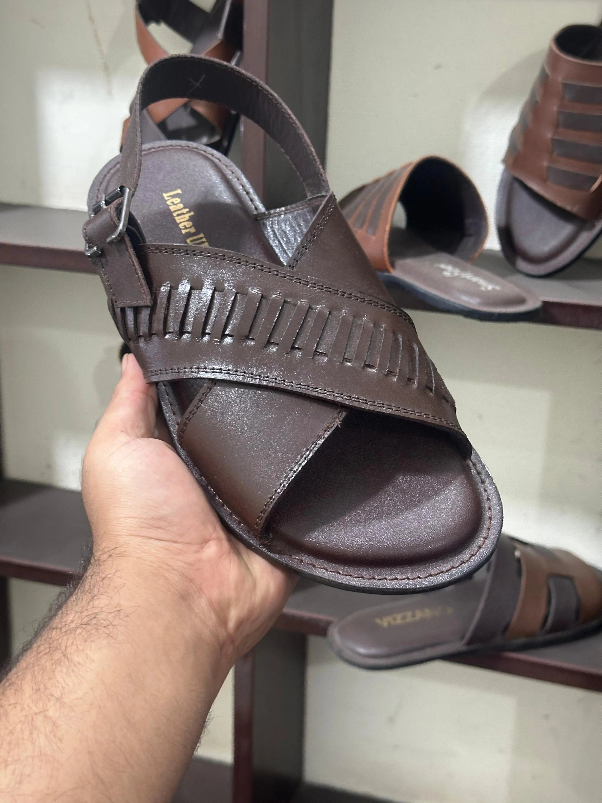 Half Knitted HP-Sandal-5001-BR Hi Patch Store